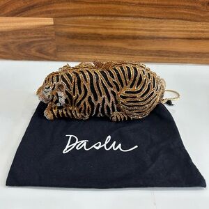 Handbag Purse Small Gold Crystal Tiger Bag New